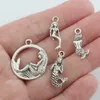 Legierung Meerjungfrau Charms Anhänger für Schmuckherstellung Armband Halskette DIY Zubehör Antik Silber 120 stücke