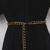 Belly Chains Belts Vintage Bronze Alloy for Women Adjustable Wide Chain Waistband with Statement Ladies Eurpoean Metal Waist Belt 230626