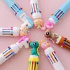 Stylos à bille 20 Pcs Dessin Animé 10 Couleurs Stylo Multicolore Huile Rétractable Mignon Licorne Cygne Éducation Bureau Suppli École Papeterie 230626