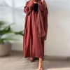 Vêtements ethniques One Piece Kimono Cardigan Femmes Musulman Maxi Robe Dubaï Turquie Ouvert Abaya Eid Ramadan Islam Robe Robe De Soirée Jalabiya Ceinture