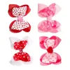 Hårtillbehör 4st Double-Layer Ribbon Bows Hairn Pins mode Headwear Children Jewely Party Favor