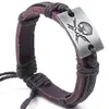 Charm Armbanden Tibetaans Verzilverd Schedel Lederen Armbanden Voor Vrouwen Mannen Sieraden Pulsera Lederen Armband