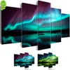 NORTHERN LIGHTS Landscape Canvas Painting Wall Lake Scenery Poster Unframed Wall Art Poster Home Living Room Decoration Mural