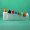 100 Sets / Lot 5ml Flacons compte-gouttes en plastique Preuve des enfants Longue pointe fine PE Coffre-fort pour e Liquid Vapor Vapt Juice e-Liquide 5 ml Jlpmx