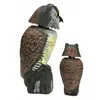 Decorative Objects Figurines Fake Owl Decoy Scare Birds Plastic Owl Scarecrow Sculpture With Rotating Head And Sound For Garden Yard Bird Repellent Outdoor 230625