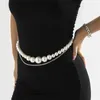 Bälten 2023 Imitation Pearl Chain for Women Metal Iron Midj (med klänningar) Fashion Luxury Designer Body Belt PD003