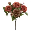 Dekorativa blommor Ganska falska blommor Utsökta detaljer Simulering 5-gren 1 Bukett Artificial Peony Wedding Decoration