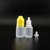 100 Pcs 5 ML LDPE 플라스틱 Dropper 병 어린이 증거 안전 캡 및 팁 짧은 젖꼭지 Irutx와 압착 병 증기