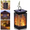 Hanging Solar Lantern Light Outdoor with realistic flickering flame led, permanent on all night, waterproof solar garden light for patio deck yard backyard