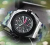 2024 Colorful Rubber Band Mens Watches One Two Three Eyes Designer Clock Automatic Quartz Movement Waterproof Hour auto date Luminous Wristwatches montre de luxe