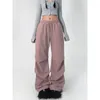 Damesbroek Deeptown Y2k Roze Cargo Parachute Vrouwen Hippie Oversized Joggers Joggingbroek Streetwear Baggy Wijde Pijpen Broek 90s Vintage