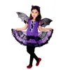 Novel Games Halloween Fancy Masquerade Party Purple Bat Girl Costume Children Cosplay Props Dance Dress Costumes For Kids Dress Girl Gift 230625