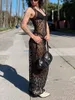 Casual Kleider Frauen Spitze Tank Kleid Durchsichtige Sommer Ärmellose Party Für Cocktail Strand Club Streetwear