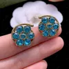 Stud 2023 Nouvelle mode Boucles d'oreilles en laiton cristal bleu Boucle d'oreille de luxe exquise pour femmes fête cadeau de mariage bijoux de haute qualité avec boîte