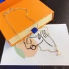 19 Stijl Ontwerpers Paar Ketting Mode Vrouwen 18K Vergulde Luxe Slot Hanger Kettingen Mannen Rvs Ketting Hiohop Sieraden-