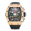 Richarmill Montre Automatique Mouvement Mécanique Montres Montres Suisses Rm010 Hommes Incrustés de Ts Quare Diamant Rose Or Machines Suisse Célèbre WN-A6LW