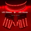 Gants LED 1pcs Lunettes LED 1 paire Gants LED 6 couleurs disponibles Ensemble de produits Glow Dance Party Costume Décoration LED Accessoires laser 230625