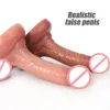 Biegung elastische realistische Dildos Männer Vivit Glatte Haut Falscher Penis AV Zauberstäbe Stäbe Herausforderung Sex Orgasmus Dame Lesben Homosexuell Sexspielzeug Weiche flüssige Silikonschwänze