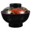 Bowls Miso Bowl Small Soup Wooden Salad Lidded Serving Multi-function Rice Household Plastic Kitchen Japanese