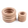 TYRY.HU 50 stks 40/55/70mm beukenhout ring houten bijtring ring kid gift food grade siliconen kinderen goederen kid tandjes speelgoed 230625