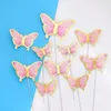 Nouveau 10 pc/ensemble bronzant or jante papillon décoration de gâteau joyeux anniversaire gâteau décoration fournitures de cuisson fournitures de fête de mariage festif