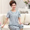 Women's Sleepwear Fashion Flower Print Pajamas Set Summer Cotton For Women Casual Home Wear Ladies Night Big Size Pijamas Pyjamas M-XXXL