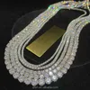 Fabrikpreis 2mm 3mm 4mm 5mm 6,5mm 925 Sterling Silber Lab Grown Pass Diamant Tester Halskette Vvs Moissanit Tenniskette