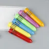 Useful Push Type Pen Plastic Ten Colors Lightweight Ballpoint Classroom Supplies