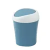 Organisation de stockage de cuisine 1pc Mini poubelle couvercle minuscule bureau peut comptoir poubelles pour bureau corbeille à papier (rose bleu)