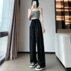 High Street Large Size Banana Women's Spring and Autumn Pants 2023 Ny hög midja bred ben Loose and Slim Relaxed Straight Ben Guard Pants