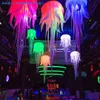 Uppblåsbara studsare Playhouse Swings 1pc Giant Glowing Jellyfish Bar Props Octopus Ocean Simulation Model Nightclub Stage Hanging Decorations 230626