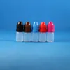 100セット3ml（1/10 oz）プラスチックドロッパーボトルチャイルドプルーフセーフキャップヒント