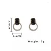 Boucles d'oreilles pendantes 2023 mode creux rond cristal goutte pour les femmes carré noir strass géométrie coréen Design bijoux
