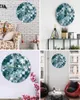 Wall Clocks Botanical Leaves Mosaic Watercolor Tie-Dye Luminous Pointer Clock Home Ornaments Round Silent Living Room Decor