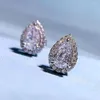 Brincos de gota de água Brinco de diamante real 925 prata esterlina noivado casamento para mulheres festa nupcial jóias presente