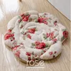 Poduszka dekoracyjna poduszka japoński styl 53x53 cm okrągły krótkowzroczny różowy poduszka do domu krzesło podłogowe dekoracje mata samochodowe 230626