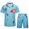 Mens Designers Tracksuit Set Luxury Classic Fashion Men Tracksuits New Pineapple Print Shorts Shirt Short Sleeve Suit