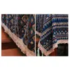 Toalha de mesa Bohemian Quality Dining Tablecloth Color Soft Cotton Stripe Multi Sizes Lacy Home Kitchen Banquet Cover 1pc 230626