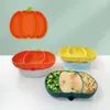 Bols En Silicone Assiette D'aspiration Pour Les Nourrissons En Bas Âge Auto-Alimentation Bol Halloween Citrouille Assiettes Formation Vaisselle Plat En Gros