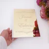 Outros artigos para festas festivas Estilos diferentes Assinatura de casamento personalizada Livro de visitas personalizado Ouro/Prata Capa de espelho Vazio Branco Páginas em branco Decoração de festa 230625