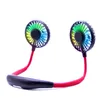 Foldable Neckband Mini Neck Fan USB Cooling LED Fans for Camping Tourism Gift Kids Summer Cooler Outdoor with aromatherapy