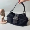 Fashion Dark Fur Clash Color Design Medieval Tote Single Shoulder Crossbody Bag 0718