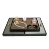 Smyckestativ Mall Smyckeproduktutställning Tray Glasögon Halsband Display Stand Watch Armband Arrangör Metallduk Tom Trays For Shop 230626