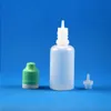 100セット/ロット30ml PEプラスチックドロッパーボトルの改ざんの改ざんの明らかな子供の二重の証明キャップ長い薄い針のヒント