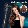 Torkar 1000W hårtorkar Hot Air Brush Styler och Volumizer Hair Starten Curler Comb Roller One Step Electric Ion Blow Torkar Brush
