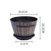 Jardinières Pots Pot De Fleur En Bois Tonneau Résine Pot De Fleurs Creative En Plastique Vert Plantation Pot De Fleurs Home Office Jardin Décor Planteur R230621