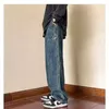 Jeans pour hommes Hip Hop Pantalon en denim neutre High Street Hipsters Streetwear Skateboard Harajuku Straight Denim Y2K Tissu 230625