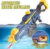 Sand Play Water Fun Electric Water Gun kraftfulla vattenblåsare Stress Guns stor kapacitet Vattenbehållare Summer Swimming Outdoor Toy for Kids 230626