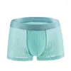 Underbyxor herrboxare shorts - Ice Silk Transparenta Mens Underwear Slim Panties Boxershorts Homme Slip Calzoncillo