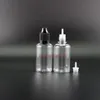 100 Pcs 30ML PET Dropper Bottle Highly transparent Child Proof Safe Plastic Dropper Bottle Squeeze Vapor colorful caps Vvgvl